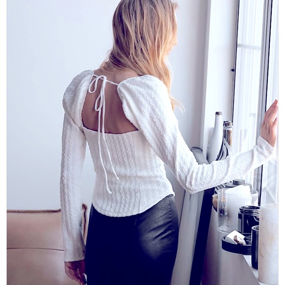 Free People winter white tie back top size small - Picture 2 of 13